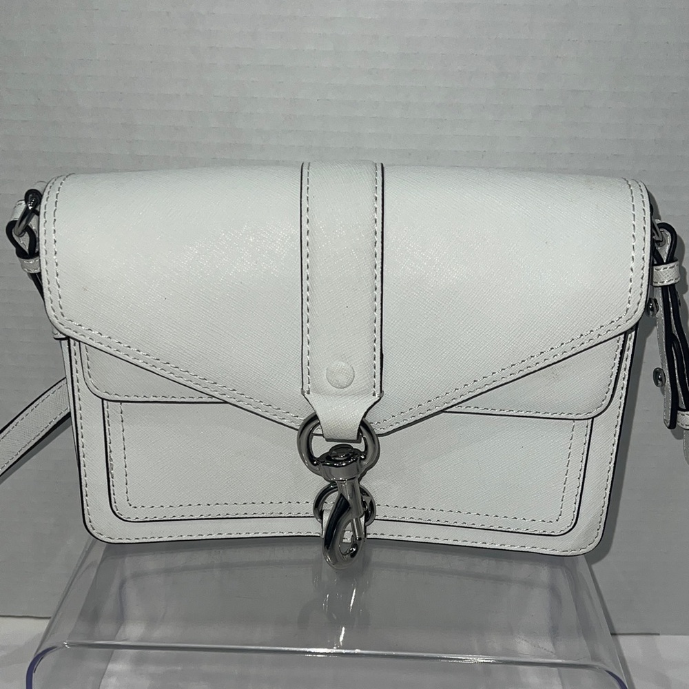 Rebecca Minkoff Hudson‎ Moto Mini White Crossbody